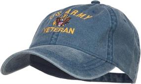 img 3 attached to US Army Veteran Military Embroidered Washed Cap - e4Hats.com