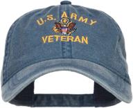 us army veteran military embroidered washed cap - e4hats.com логотип