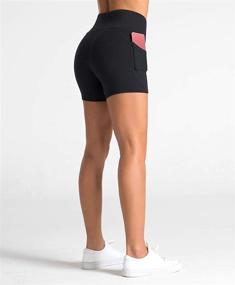 img 3 attached to 🩳 Dragon Fit Women's High Waist Yoga Shorts with 2 Side Pockets - Tummy Control & Running Workout Shorts