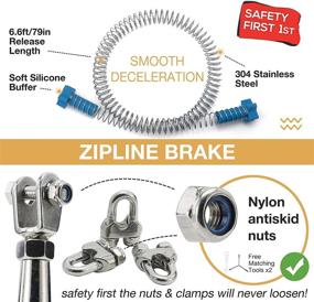 img 2 attached to 100-Foot Bear Zip Line Kit for Kids and Adults up to 300 lb - Includes Zipline Spring Brake, Trolley with Handle, and Thickened Seat - Best Birthday Gift Set for Ages 8+ - Fun-sized Adventures and Safety as Priority - Perfect for Backyard Playground Entertainment