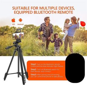 img 1 attached to 📸 53-Inch Tripod for Phone - Android & iPhone, Compatible with DSLR Cameras, GoPro & More! Includes Bluetooth Remote Control & Carry Bag - Perfect for Live Streaming, Vlogging & Photography