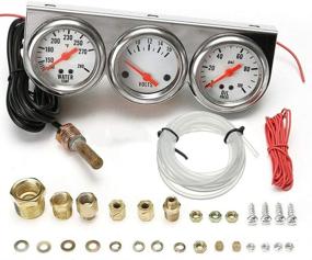 img 1 attached to 🚗 WonVon 3 in 1 Car Meter Auto Gauge: 52mm Chrome Triple Gauge Kit for Oil, Voltage & Water