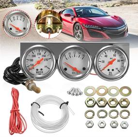 img 3 attached to 🚗 WonVon 3 in 1 Car Meter Auto Gauge: 52mm Chrome Triple Gauge Kit for Oil, Voltage & Water