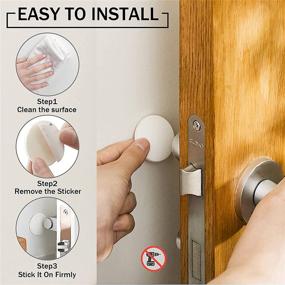 img 1 attached to 🚪 (Pack of 10) 1.57-inch Door Stopper Wall Protector | Adhesive Reusable Bumper Shield with Powerful 3M Adhesive | Quiet & Shock Absorbent Gel | Door Knob Wall Guard