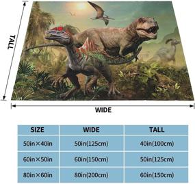 img 1 attached to Одеяло динозавра Юрского периода с принтом из микрофибры