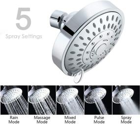 img 3 attached to 🚿 Ezelia High Pressure Shower Head with 5 Settings, Adjustable Swivel Ball Joint for Excellent Shower Experience in Low Pressure and Water Flow, Compliant with California Regulations