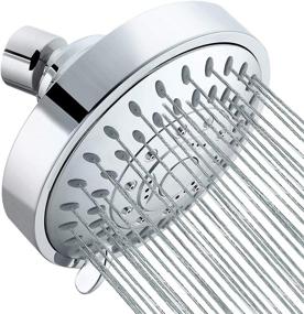 img 4 attached to 🚿 Ezelia High Pressure Shower Head with 5 Settings, Adjustable Swivel Ball Joint for Excellent Shower Experience in Low Pressure and Water Flow, Compliant with California Regulations