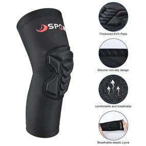 img 2 attached to SPOMAT Breathable Knee Protective Pads - Compression Leg Sleeves for Volleyball, Football, Basketball, Rollerskating - Medium Size (1 Pair)