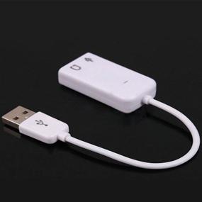 img 3 attached to 🎧 Liyu USB Audio Adapter: Driverless External Cable (2 Pack) for 3D Stereo 7.1 Channel Sound on Windows, Mac, Linux, PC, PS4 - White