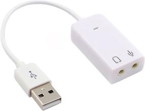 img 1 attached to 🎧 Liyu USB Audio Adapter: Driverless External Cable (2 Pack) for 3D Stereo 7.1 Channel Sound on Windows, Mac, Linux, PC, PS4 - White