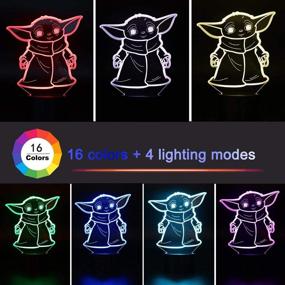 img 3 attached to 🌟 3D Night Light - Hologram Effect Led Illusion Table Lamp with 16 Color Change - Remote Control and USB Charge - Perfect Christmas Birthday Gifts for Children Kids (Boys, Girls)