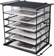 📎 proaid 7-tray mesh letter paper organizer with handles and supporting legs - black логотип