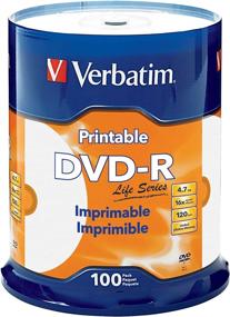 img 1 attached to Verbatim® Life Series DVD-R Printable Discs Spindle, Pack Of 100