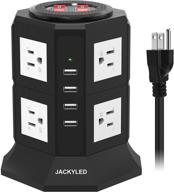 🔌 электрический блок розеток jackyled - 8 розеток, 3000w 15a, 4 usb-разъема 8a, умная зарядная станция для дома и офиса с множественной защитой, кабель питания 6,5 футов 14 awg, высокая производительность логотип