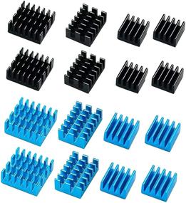 img 4 attached to 🔥 16-Piece Raspberry Pi 4 Heatsink Kit by MazerPi - Aluminum Heatsinks with 3M 8810 Thermal Pads for Raspberry Pi 4 Model B/ 3B+/ 3B/ 2B (Blue & Black)