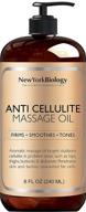 🌿 new york biology anti cellulite massage oil 8 oz - 100% natural skin tightening and firming treatment for women and men logo