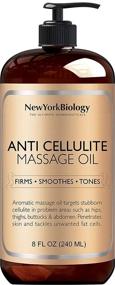 img 4 attached to 🌿 New York Biology Anti Cellulite Massage Oil 8 oz - 100% Natural Skin Tightening and Firming Treatment for Women and Men