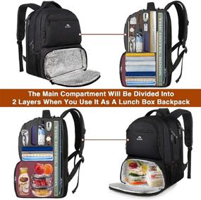 img 1 attached to Insulated Lunch Backpack for Men and Women - Cooler Lunch Box Bag