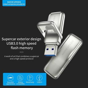 img 3 attached to High-Speed USB Flash Drive 128GB from MOVESPEED - Portable USB 3.0 Memory Stick with Zinc Alloy Body - Jump Drive Speed up to 100MB/s - Ideal USB Storage Disk and Zip Drive