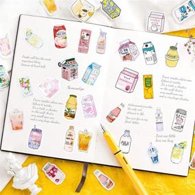 img 3 attached to 🍹 250 Pcs Kawaii Scrapbook Stickers - Cute Japanese Drink Theme | 1.6 Inch Small Size Stickers for Laptop, Notebook, Handmade Card, Journal | Set of 5 Boxes (50 Pcs Each)