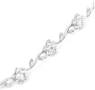 glamorousky silver flower bracelet featuring stunning austrian element crystals logo