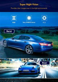 img 1 attached to 📸 Двойная автомобильная камера с WiFi и GPS, Передняя 4K/2.5K и Задняя 1080P, 3.16" Дисплей, 170° Широкоугольная автомобильная видеокамера для панели приборов с ночным видением, Поддержка до 256 ГБ емкости для автомобилей.