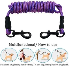 img 1 attached to 🐶 MayPaw 8FT/10FT Heavy Duty Nylon Rope Dog Tie Out/Check Cord - Strong Training Leash 3/8-Inch Thick - Ideal for Small, Medium & Large Dogs Walking, Camping, Hiking, Playing - Indoor & Outdoor