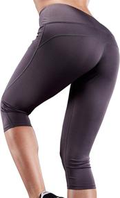 img 1 attached to 🩲 Neleus Women's High Waist Capri Running Leggings with Tummy Control & Pocket - Yoga Pants