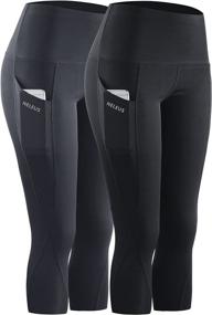 img 4 attached to 🩲 Neleus Women's High Waist Capri Running Leggings with Tummy Control & Pocket - Yoga Pants