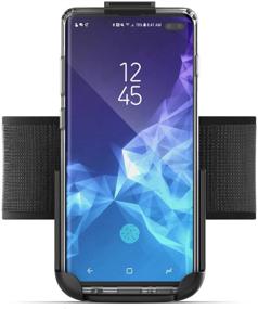 img 3 attached to 🏃 Adjustable Arm Strap Holder for Running with Sweat & Water Resistant Encased Galaxy S10 Plus Armband - Clear Phone Case Included (Samsung S10+), Ideal for Gym Workouts & Exercise