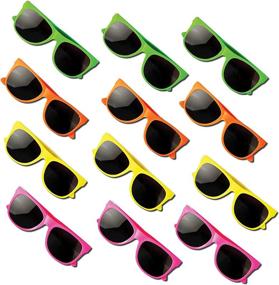 img 4 attached to Neliblu Kids Sunglasses: 80’s Style Sun Glasses for Beach and Pool Parties - Carnival Prizes, Toys, and Favors - Bulk Pack Neon Sunglasses for Kids & Adults (1 Dozen)