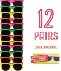 img 3 attached to Neliblu Kids Sunglasses: 80’s Style Sun Glasses for Beach and Pool Parties - Carnival Prizes, Toys, and Favors - Bulk Pack Neon Sunglasses for Kids & Adults (1 Dozen)