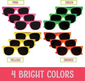 img 2 attached to Neliblu Kids Sunglasses: 80’s Style Sun Glasses for Beach and Pool Parties - Carnival Prizes, Toys, and Favors - Bulk Pack Neon Sunglasses for Kids & Adults (1 Dozen)