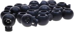 img 2 attached to 🔒 20PCS Tupalizy Plastic Round Spring Toggle Stopper Black Single Hole Cord Sliding Cord Fastener Locks for Paracord, Drawstrings, Camping, Hiking, Shoelace Replacement, Sports, Backpacks