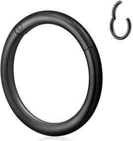 img 4 attached to 👃 Hypoallergenic Nose Ring Hoop - Outerunner 2 Piece Titanium Surgical Steel Nose Hoop (20G-14G, 6mm-14mm) Perforated Ring for Nasal Cavity, Cartilage, Tragus, Rook, and Body Piercing