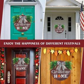 img 3 attached to 🚪 Siminsy Interchangeable Welcome Door Sign: Seasonal Front Door Decor with 15 Changeable Icons for Halloween, New Year, Christmas, Thanksgiving & More