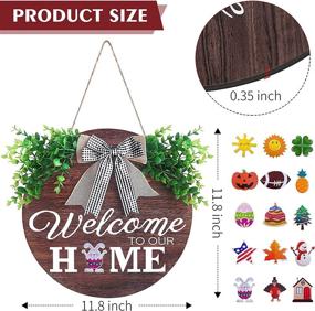 img 1 attached to 🚪 Siminsy Interchangeable Welcome Door Sign: Seasonal Front Door Decor with 15 Changeable Icons for Halloween, New Year, Christmas, Thanksgiving & More