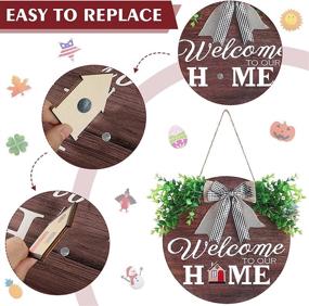 img 2 attached to 🚪 Siminsy Interchangeable Welcome Door Sign: Seasonal Front Door Decor with 15 Changeable Icons for Halloween, New Year, Christmas, Thanksgiving & More