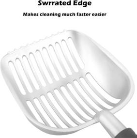 img 1 attached to 🐾 FOTAIL Aluminum Alloy Cat Litter Scoop with Silicone Handle - Deep Shovel for Large Cats, Mesh Strainer for Effortless Pet Waste Removal - Lightweight and Suitable for All Litter Boxes