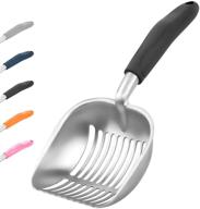 🐾 fotail aluminum alloy cat litter scoop with silicone handle - deep shovel for large cats, mesh strainer for effortless pet waste removal - lightweight and suitable for all litter boxes logo