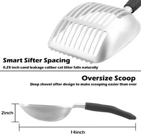 img 3 attached to 🐾 FOTAIL Aluminum Alloy Cat Litter Scoop with Silicone Handle - Deep Shovel for Large Cats, Mesh Strainer for Effortless Pet Waste Removal - Lightweight and Suitable for All Litter Boxes