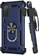 samsung galaxy s20 fe 5g case with belt clip - military grade full-body protection cover with holster and ring holder logo