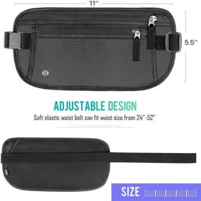 img 3 attached to WALNEW RFID Blocking Travel Money Belt for Women & Men - Hidden Passport Holder & Wallet to Secure Cash, Credit Card, Passport, Cell Phone for Safe Travels