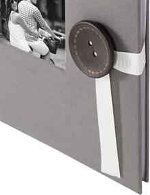 img 2 attached to 📸 Set of 4 Gray Kim Fabric Photo Albums with Ribbon and Button Closures, Holds 200 4x6 Photos - DesignOvation