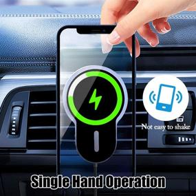 img 2 attached to 🧲 Magnetic Wireless Car Charger, 15W Fast Qi Wireless Charger Mount for iPhone 12/12 Pro Max/12 Mini/11, Galaxy S20 - Air Vent QC 3.0 Auto Clamp Magnetic Car Charger with 2 Magnet Stickers