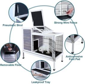 img 2 attached to 🐇 Petsfit 2-in-1 Rabbit Hutch and Guinea Pig Cage with Detachable Pull-Out Tray