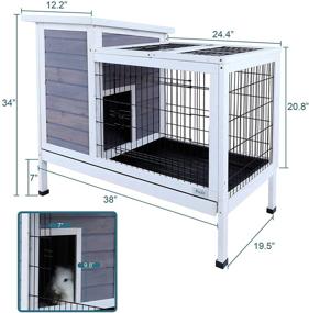 img 3 attached to 🐇 Petsfit 2-in-1 Rabbit Hutch and Guinea Pig Cage with Detachable Pull-Out Tray
