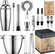 🍸 15 piece mixology bartender kit - ultimate cocktail shaker set for home and professional bartending - martini shaker and drink mixing bar tools - premium cocktail kit with exclusive recipes bonus logo