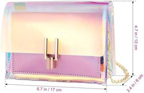 img 3 attached to 👜 Crossbody Bag with Holographic Chain Clutch - Mini Clear Messenger Handbag for Girls, Ladies, and Women by FENICAL