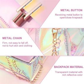 img 1 attached to 👜 Crossbody Bag with Holographic Chain Clutch - Mini Clear Messenger Handbag for Girls, Ladies, and Women by FENICAL
